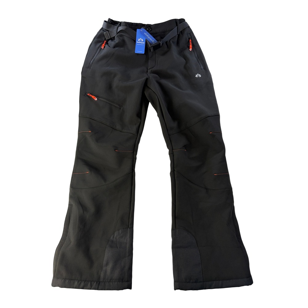 Heathyoga Snow Pants Womens L Fleece Lined Insulated Lined Outdoor Black Ski NWT